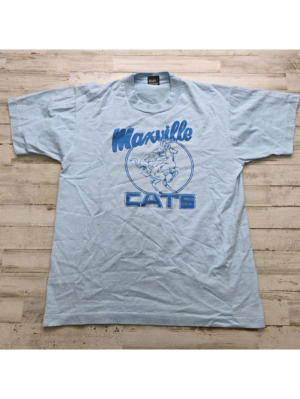 Maxville Cats Montana Vintage Graphic Tee Boulder Creek Saloon Screen Stars LG